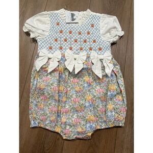 Tiny Town Smocks 2T NWT Pumpkin Bubble